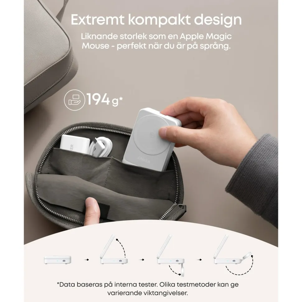 Anker MagGo Trådlös och vikbar 3-i-1-laddstation Vit