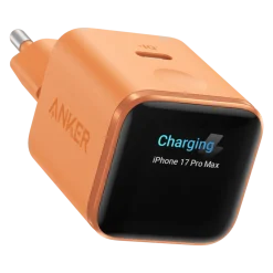 Anker Nano Charger 45 W USB-C-laddare med smart display Orange