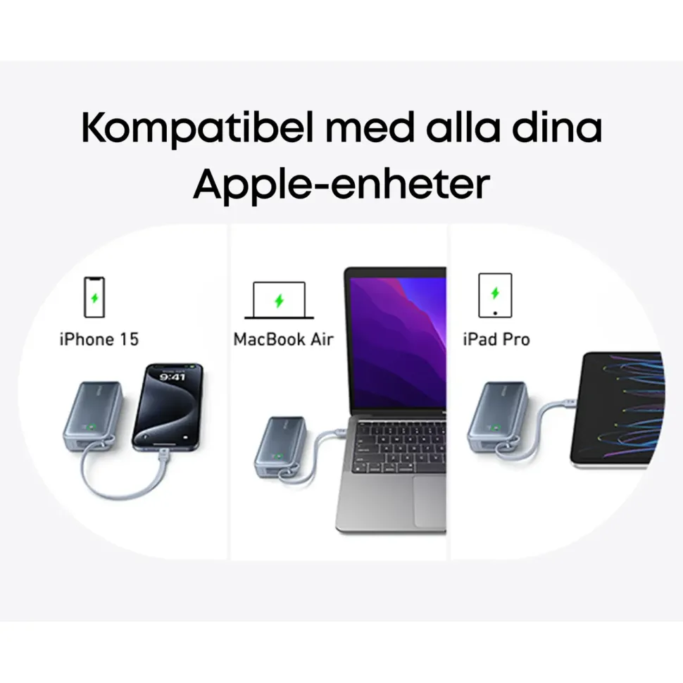 Anker Nano powerbank 30 W 10000 mAh Svart