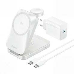 Anker Prime Foldable trådlös laddstation 3-i-1 MagGo Silver
