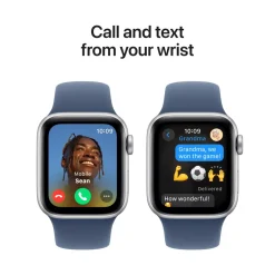 Apple Watch SE GPS 40 mm Silver Case med Denim Sport band M/L