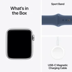 Apple Watch SE GPS 40 mm Silver Case med Denim Sport band M/L