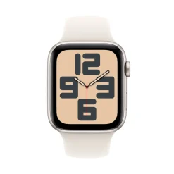 Apple Watch SE GPS 44 mm Starlight Case med Starlight Sport band S/M