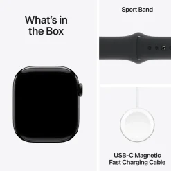 Apple Watch Series 10 GPS 42 mm Jet Black Case med Black Sport Band S/M