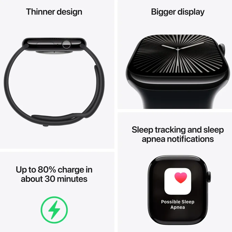 Apple Watch Series 10 GPS 42 mm Rose Gold Case med Light Blush Sport Band S/M