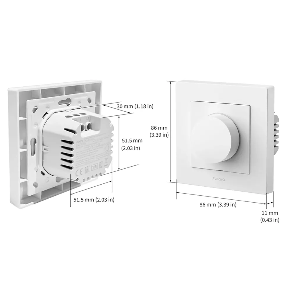 Aqara Dimmer Switch H2 EU – smart dimmer med vridreglage Vit