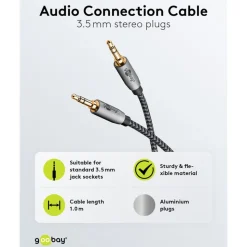 AUX-ljudkabel 3,5 mm 1 m