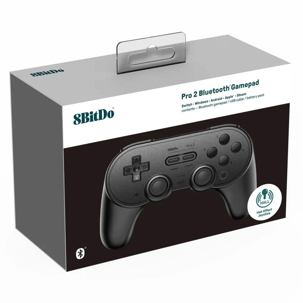 8Bitdo Pro 2 Bluetooth Hall Edition Handkontroll Svart