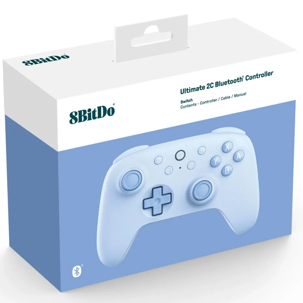 8Bitdo Ultimate 2C Trådlös handkontroll för Nintendo Switch och Switch 2 Blå