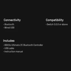 8Bitdo Ultimate 2C Trådlös handkontroll för Nintendo Switch och Switch 2 Blå