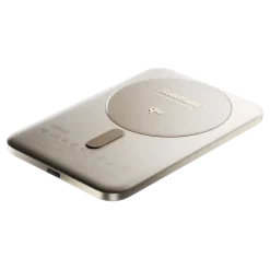 BMX Ultratunn magnetisk Qi2-powerbank 5000 mAh, semi-solid-state i titanhölje Gold