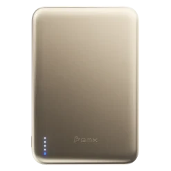BMX Ultratunn magnetisk Qi2-powerbank 5000 mAh, semi-solid-state i titanhölje Gold