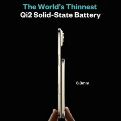 BMX Ultratunn magnetisk Qi2-powerbank 5000 mAh, semi-solid-state i titanhölje Gold