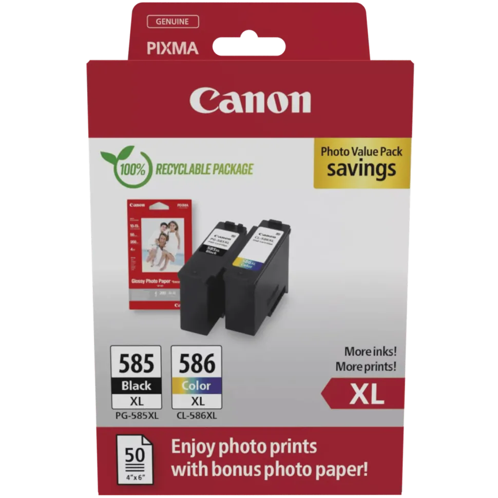 Canon PG-585XL/CL-586XL bläckpatroner med fotopapper