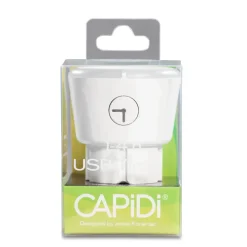 Capidi USB-säkerhetstimer med två portar 3,4 A Vit