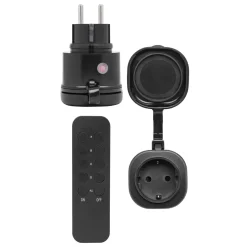 Cleverio Mini-fjärrströmbrytare för utomhusbruk 3680 W 2-pack
