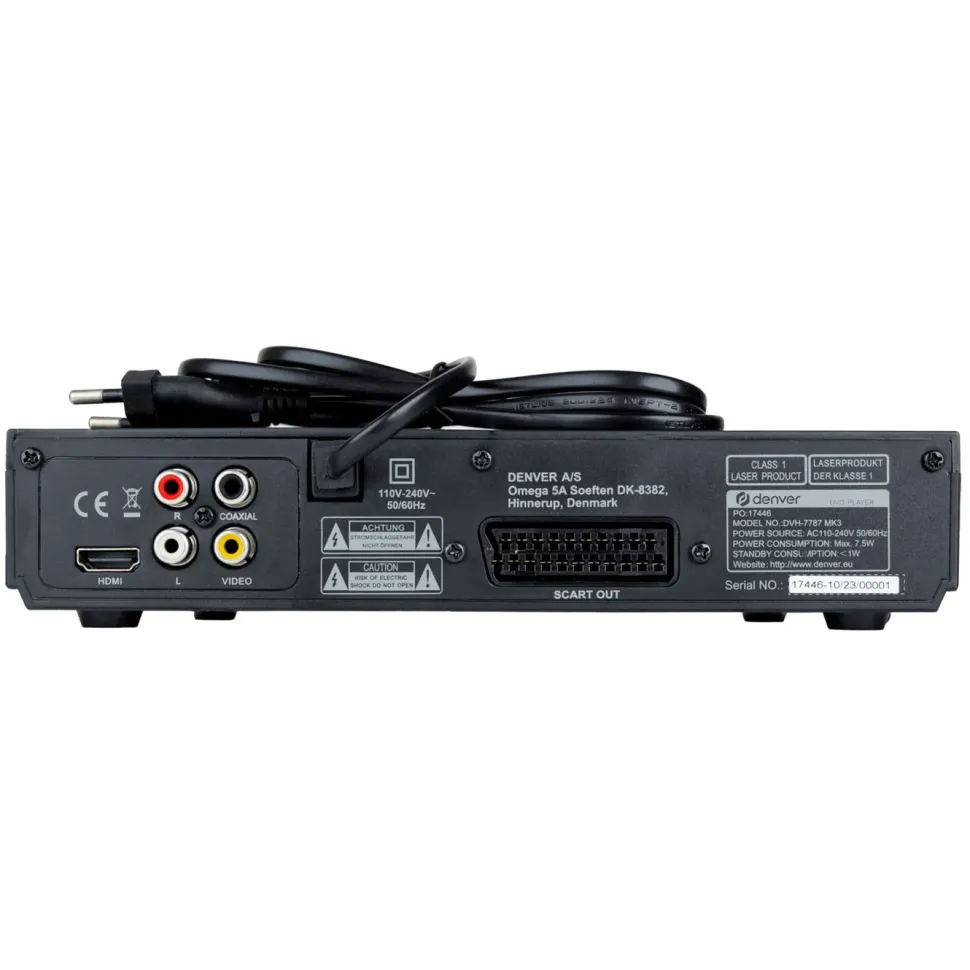 Denver DVH-7787 DVD-spelare med HDMI och Scart 1080p