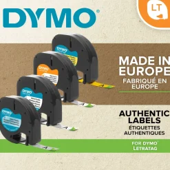 Dymo Letratag Märktejp av papper 12 mm