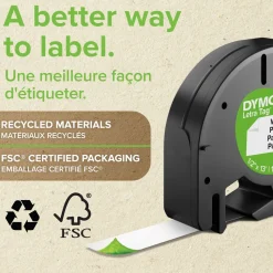 Dymo Letratag Märktejp av plast 12 mm Vit