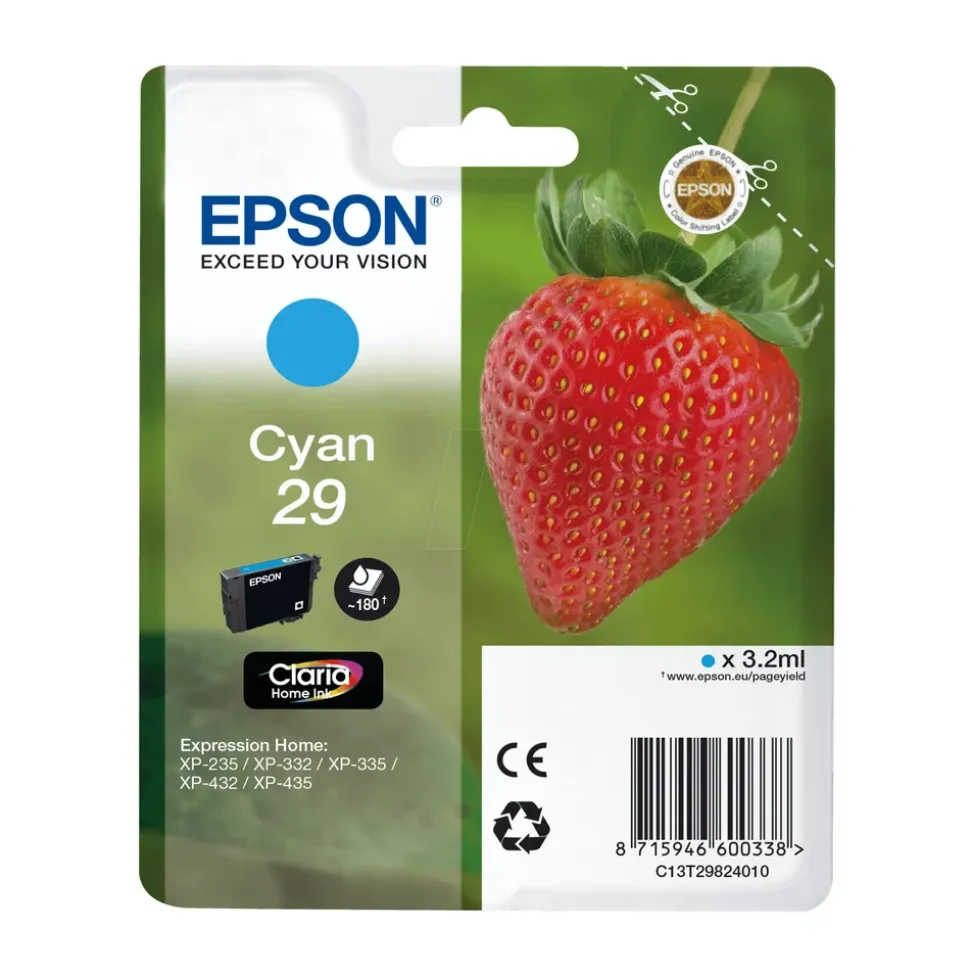 Epson T2982 Bläckpatron Cyan