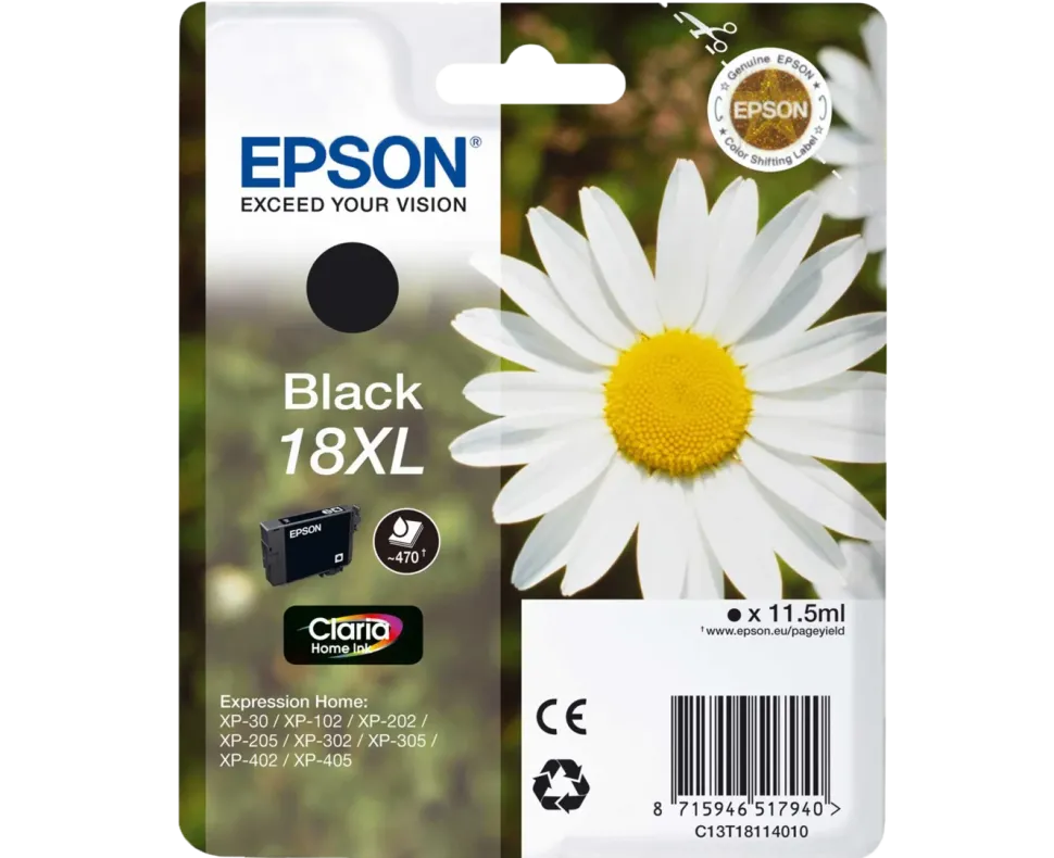 Epson T1811 XL Bläckpatron Svart