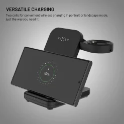 Fixed 3‑in‑1 Trådlös Laddstation för Garmin – Svart