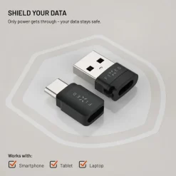 Fixed USB-datablocker 2-pack (USB-A/USB-C)