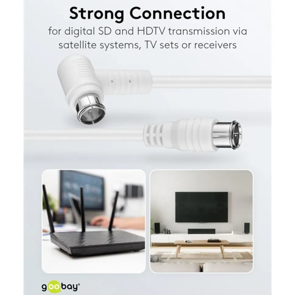 F-kabel Vit vinklad 5 m