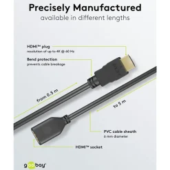 HDMI-förlängningskabel 4K/60 Hz 3 m