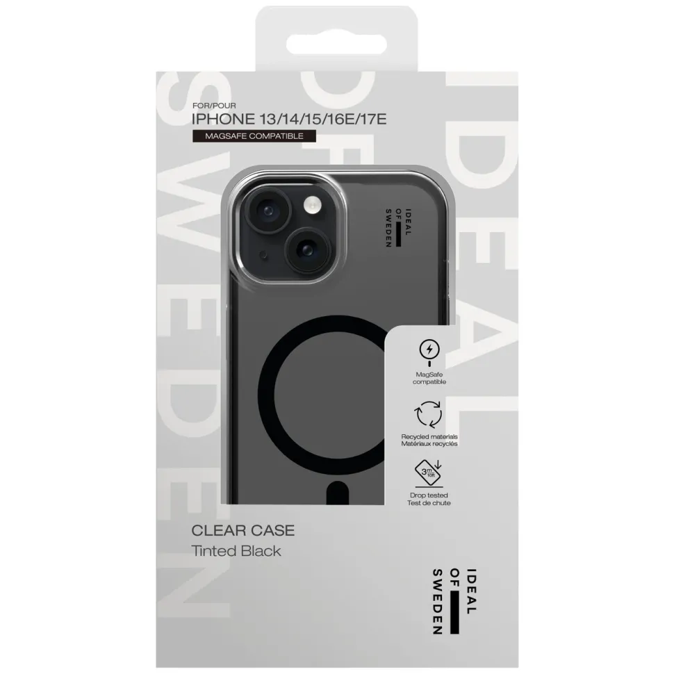 IDEAL OF SWEDEN Clear MagSafe Case – mobilskal till iPhone 13, 14, 15, 16e och 17e Tinted Black