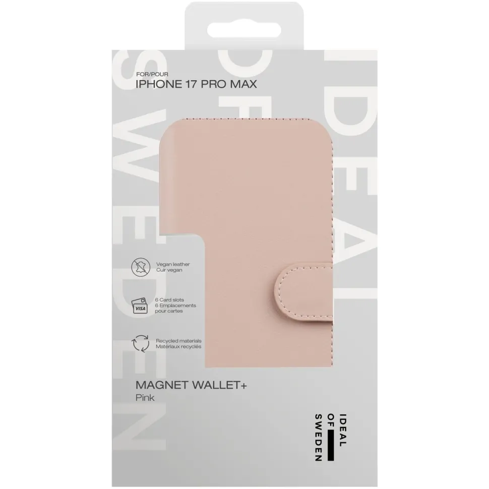 IDEAL OF SWEDEN Magnet Wallet+ - plånboksfodral till iPhone 17 Pro Max Pink