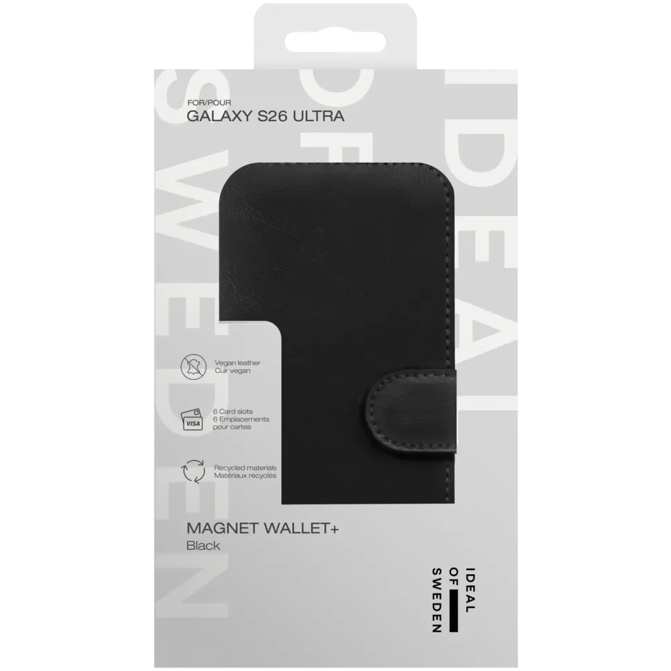 IDEAL OF SWEDEN Magnet Wallet+ - plånboksfodral till Galaxy S26 Ultra Black