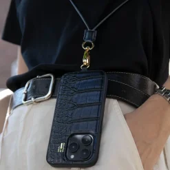 IDEAL OF SWEDEN Vegan Leather Phone Strap Svart
