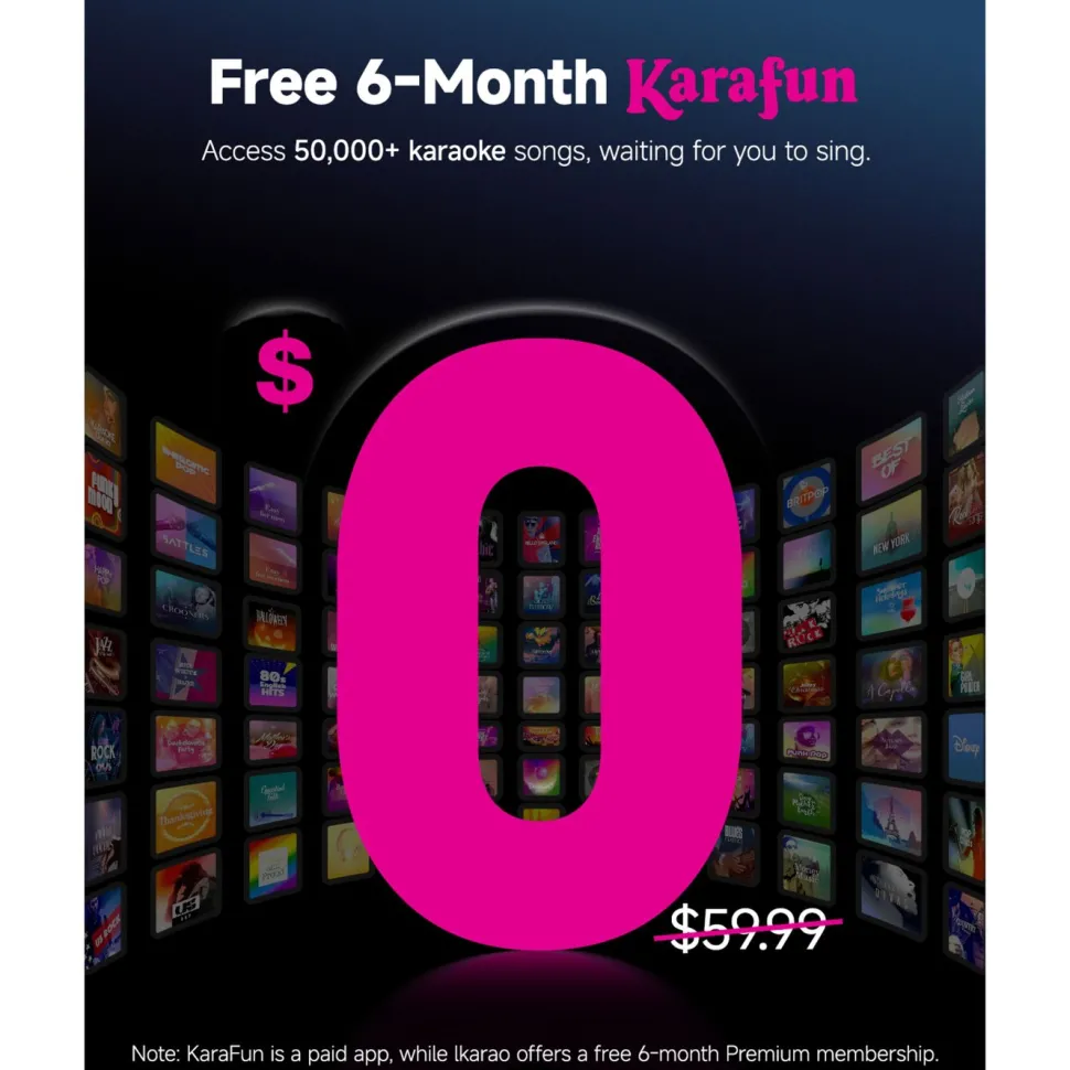 Ikarao Shell S1 Bärbar karaokemaskin med 10,1" HD-skärm