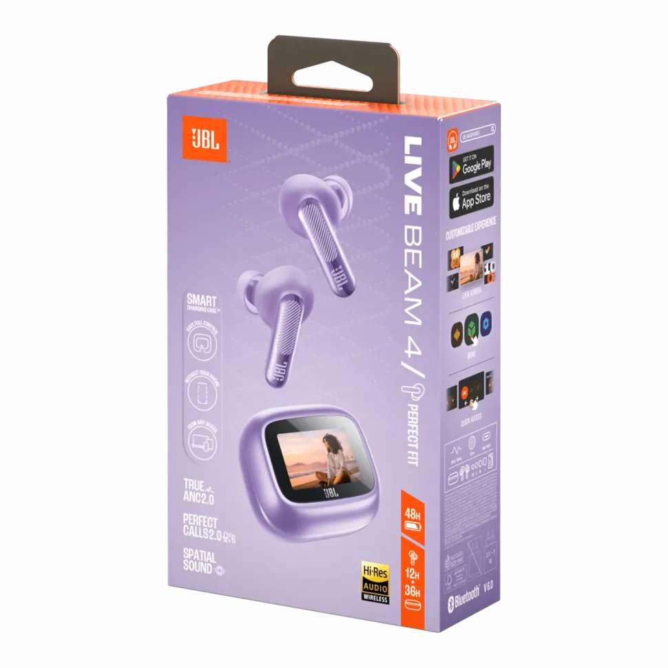 JBL Live Beam 4 trådlösa in-ear-hörlurar Purple