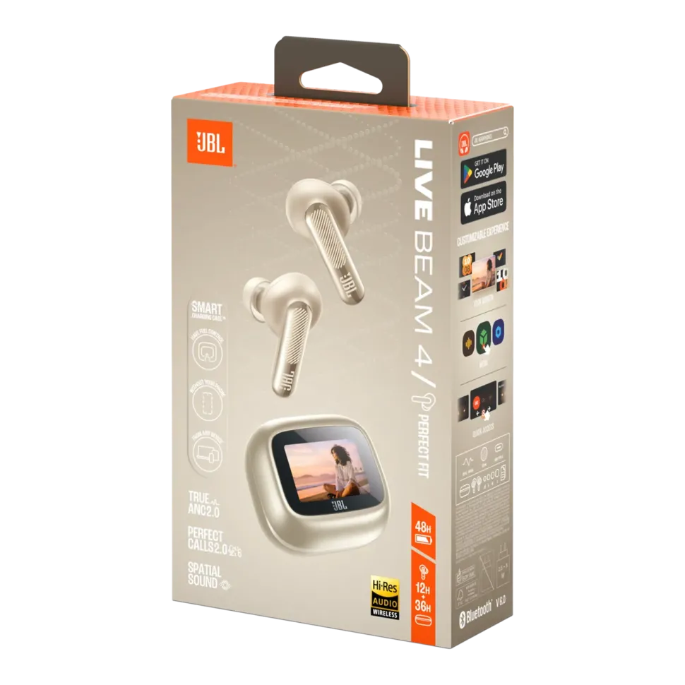 JBL Live Beam 4 trådlösa in-ear-hörlurar Champagne