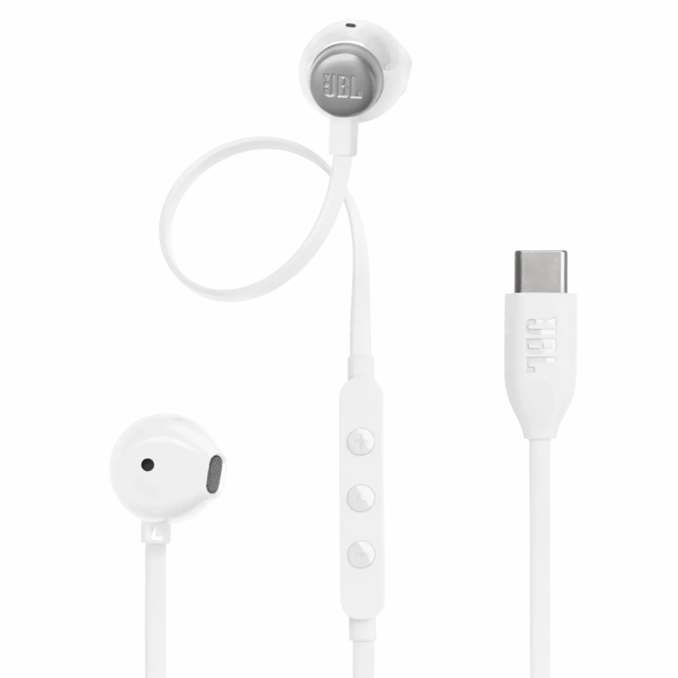 JBL Tune 305C USB-C-hörlurar med sladd Vit