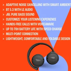 JBL Tune 670 NC Trådlösa hörlurar Svart