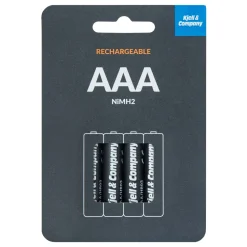 Kjell & Company Laddningsbara AAA-batterier 950 mAh 4-pack
