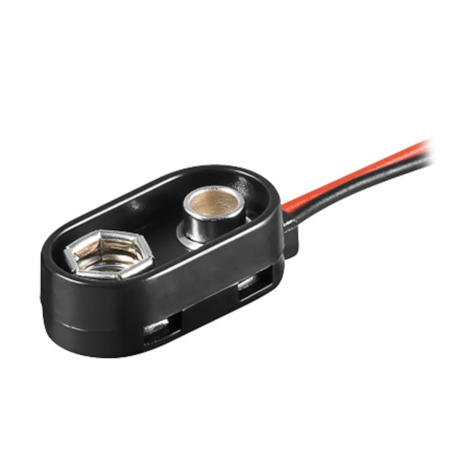 Kraftig batterikontakt för 9 V
