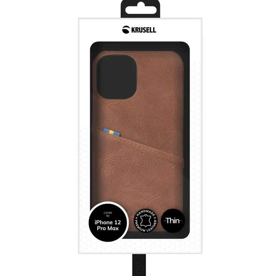 Krusell Plånboksskal för iPhone 12 Pro Max Cognac