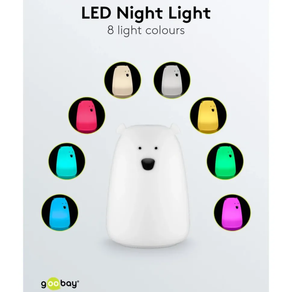 LED-nattlampa Isbjörn