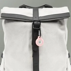 Linocell AirTag silikonfodral med karbinhake Rosa