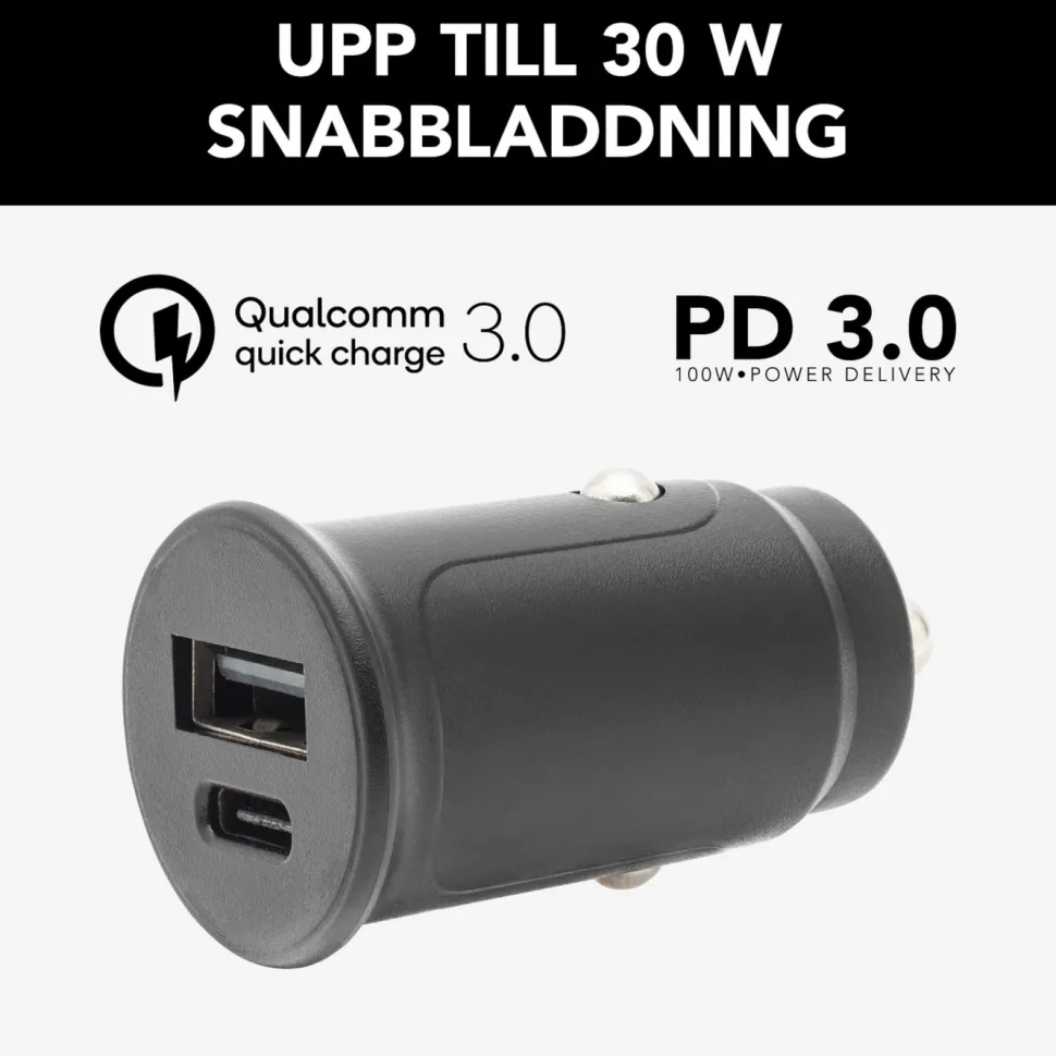 Linocell Billaddare med snabbladdning 30 W
