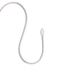 Linocell Flätad USB-A- till Lightning-kabel Rosa 2 m