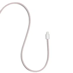 Linocell Flätad USB-A- till Lightning-kabel Rosa 2 m