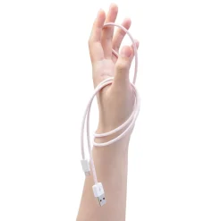 Linocell Flätad USB-A- till Lightning-kabel Rosa 0,5 m
