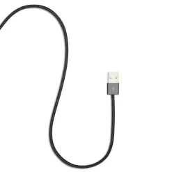 Linocell Flätad USB-A- till Lightning-kabel Svart 2 m