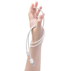 Linocell Flätad USB-A- till Lightning-kabel Vit 1 m