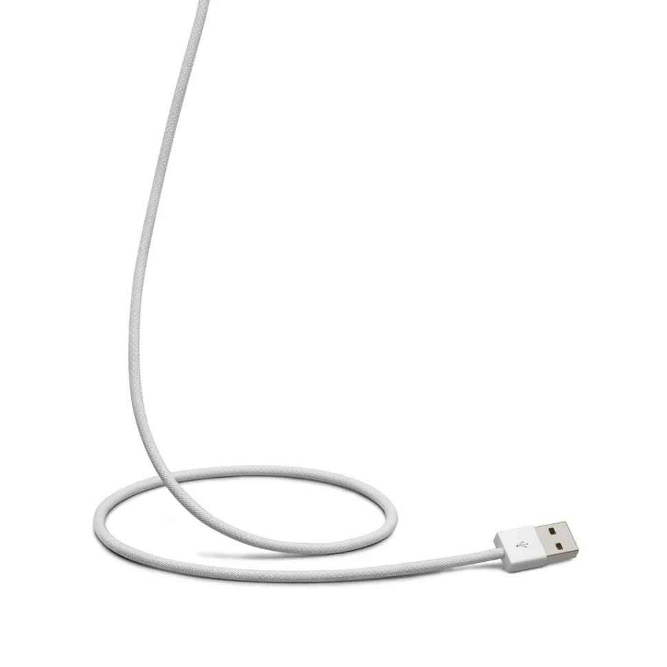 Linocell Flätad USB-A- till Lightning-kabel Vit 0,5 m